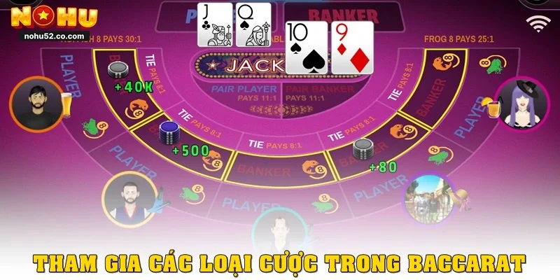 Tham gia các loại cược trong Baccarat